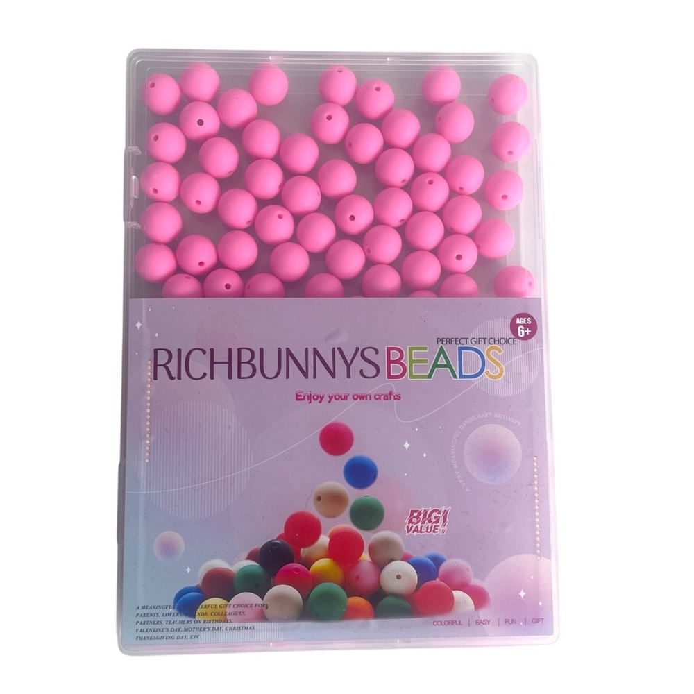 New Rubber Silicone Beads Pink Rich Bunnys Pack Crafting Art Decoration